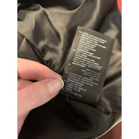 Sandro Paris Authentic Adaya Suede Leather Red Long Sleeve Moto Jacket 1 Xs - Picture 14 of 16